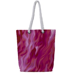 Lesbian Pride Abstract Smokey Shapes Full Print Rope Handle Tote (small) by VernenInk