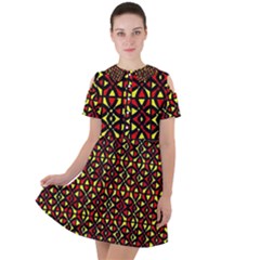 Rby-187 Short Sleeve Shoulder Cut Out Dress  by ArtworkByPatrick