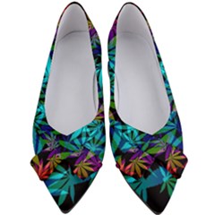 420 Ganja Pattern, Weed Leafs, Marihujana In Colors Women s Bow Heels by Casemiro