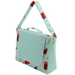 Ice Cream Pattern, Light Blue Background Box Up Messenger Bag by Casemiro