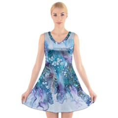 Sea Anemone  V-neck Sleeveless Dress by CKArtCreations