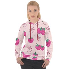 Seamless-strawberry-fruit-pattern-background Women s Overhead Hoodie by Vaneshart