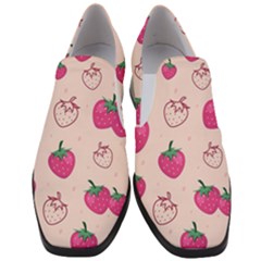 Seamless-strawberry-fruit-pattern-background Women Slip On Heel Loafers by Vaneshart