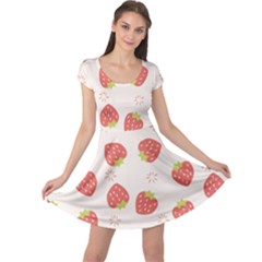 Strawberries-pattern-design Cap Sleeve Dress by Vaneshart