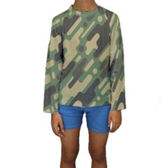 Camouflage-pattern-background Kids  Long Sleeve Swimwear by Vaneshart