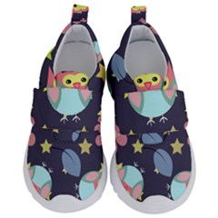 Owl Stars Pattern Background Kids  Velcro No Lace Shoes by Vaneshart