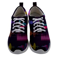 Colorful-sound-wave-set Athletic Shoes by Vaneshart