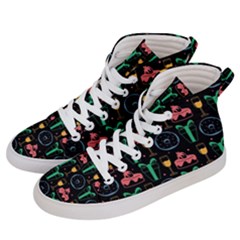 Hand-drawn-happy-birthday-pattern-background Women s Hi-top Skate Sneakers by Vaneshart