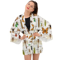 Insects Seamless Pattern Long Sleeve Kimono by Vaneshart