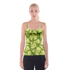 Seamless Pattern With Green Leaves Spaghetti Strap Top by Vaneshart