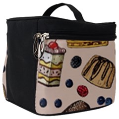 Seamless-pattern-with-sweet-cakes-berries Make Up Travel Bag (big) by Vaneshart