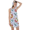 Seamless-hipster-pattern-with-watermelons-mint-geometric-figures Racer Back Hoodie Dress View1