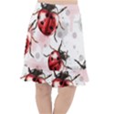 Ladybugs-pattern-texture-watercolor Fishtail Chiffon Skirt View1