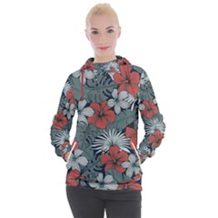 Seamless-floral-pattern-with-tropical-flowers Women s Hooded Pullover by Vaneshart