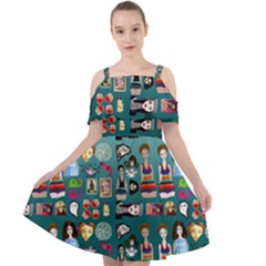 Kawaiicollagepattern2 Cut Out Shoulders Chiffon Dress by snowwhitegirl