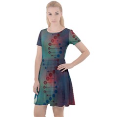 Flower Dna Cap Sleeve Velour Dress  by RobLilly