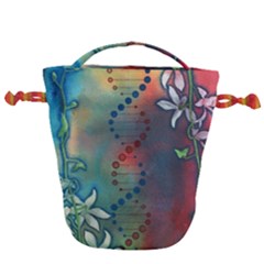 Flower Dna Drawstring Bucket Bag by RobLilly