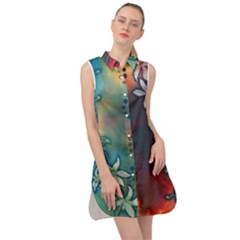 Flower Dna Sleeveless Shirt Dress by RobLilly