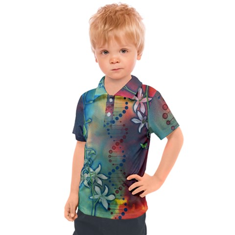 Flower Dna Kids  Polo Tee by RobLilly