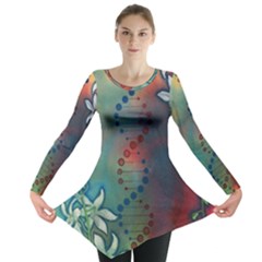 Flower Dna Long Sleeve Tunic  by RobLilly