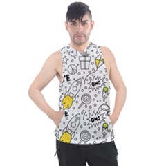 Set Cute Colorful Doodle Hand Drawing Men s Sleeveless Hoodie by BangZart