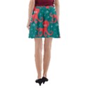 Cute smiling red octopus swimming underwater A-Line Pocket Skirt View2