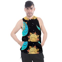 Seamless Pattern With Sun Moon Children Men s Sleeveless Hoodie by BangZart