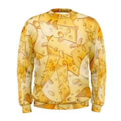 Cheese Slices Seamless Pattern Cartoon Style Men s Sweatshirt by BangZart