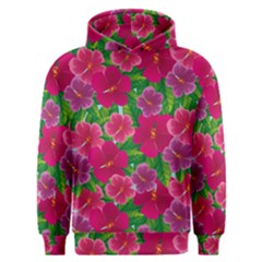 Background Cute Flowers Fuchsia With Leaves Men s Overhead Hoodie by BangZart