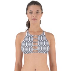 Halftone Tech Hexagons Seamless Pattern Perfectly Cut Out Bikini Top by BangZart