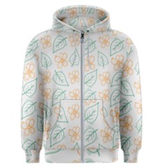 Hand Drawn Cute Flowers With Leaves Pattern Men s Zipper Hoodie by BangZart