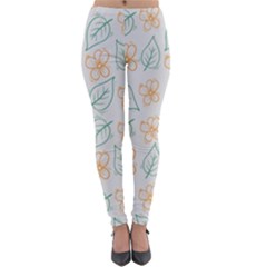 Hand Drawn Cute Flowers With Leaves Pattern Lightweight Velour Leggings by BangZart