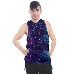 Realistic Night Sky Poster With Constellations Men s Sleeveless Hoodie by BangZart