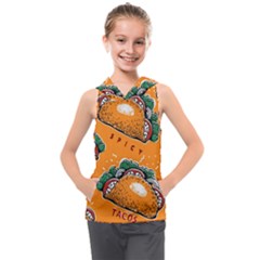 Seamless Pattern With Taco Kids  Sleeveless Hoodie by BangZart