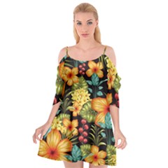 Fabulous Colorful Floral Seamless Cutout Spaghetti Strap Chiffon Dress by BangZart