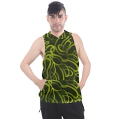 Green Abstract Stippled Repetitive Fashion Seamless Pattern Men s Sleeveless Hoodie by BangZart