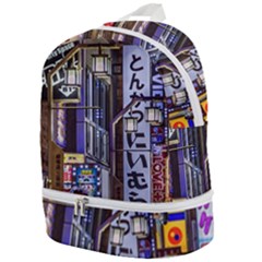 Shinjuku District Urban Night Scene, Tokyo Japan Zip Bottom Backpack by dflcprintsclothing