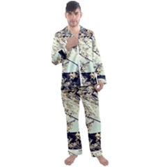 Plum Blossoms Men s Long Sleeve Satin Pyjamas Set by okhismakingart