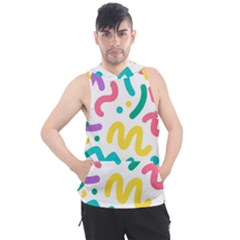 Abstract Pop Art Seamless Pattern Cute Background Memphis Style Men s Sleeveless Hoodie by BangZart