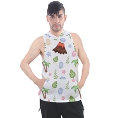 Cute Palm Volcano Seamless Pattern Men s Sleeveless Hoodie by BangZart