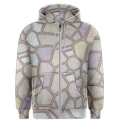 Cartoon Colored Stone Seamless Background Texture Pattern Men s Zipper Hoodie by BangZart