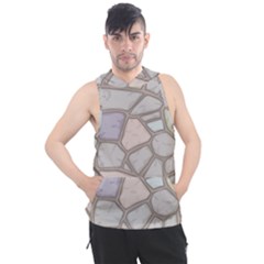 Cartoon Colored Stone Seamless Background Texture Pattern Men s Sleeveless Hoodie by BangZart