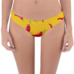 Chili Vegetable Pattern Background Reversible Hipster Bikini Bottoms by BangZart