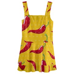 Chili Vegetable Pattern Background Kids  Layered Skirt Swimsuit by BangZart