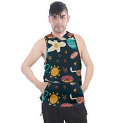 Seamless Pattern With Breakfast Symbols Morning Coffee Men s Sleeveless Hoodie by BangZart