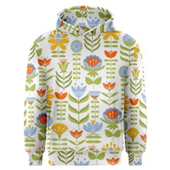 Seamless Pattern With Various Flowers Leaves Folk Motif Men s Overhead Hoodie by BangZart