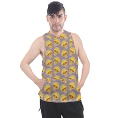 Yellow Mushroom Pattern Men s Sleeveless Hoodie by BangZart