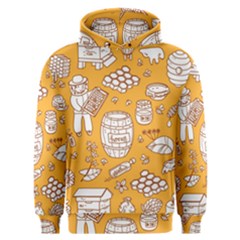 Vector Honey Element Doodle Seamless Pattern With Beehive Beeke Men s Overhead Hoodie by BangZart