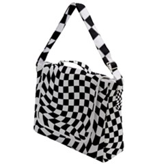 Weaving Racing Flag, Black And White Chess Pattern Box Up Messenger Bag by Casemiro