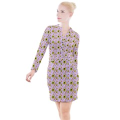 Hawaii Ghost Lilac Button Long Sleeve Dress by snowwhitegirl